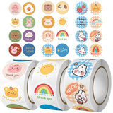 500Pcs 2.5cm Cartoon Animals Thank You Stickers Bear Reward Sealing Stickers