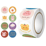500Pcs 2.5cm Cartoon Animals Thank You Stickers Bear Reward Sealing Stickers