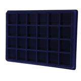 24-Grid Velvet Frame Coin/Jewelry Display Tray Box - Blue