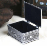 Vintage Jewelry Trinket Box Flower Carved Zinc-alloy Small Gift Storage