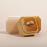 Vintage Velvet Ring Box with Detachable Lid for Wedding Ceremony