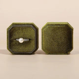 Vintage Velvet Ring Box with Detachable Lid for Wedding Ceremony