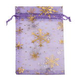 25pcs Snowflake Christmas Organza Bags Drawstring Gift Pouches