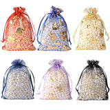 25pcs Snowflake Christmas Organza Bags Drawstring Gift Pouches