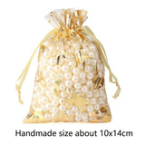 25pcs Snowflake Christmas Organza Bags Drawstring Gift Pouches