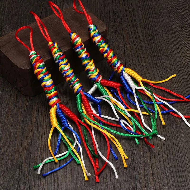 Tibetan Colorful Thread Hand-Woven Cordyceps King Kong Hanging Knot