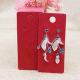 100pcs 4*9cm Kraft/Black/Hot Pink/White Paper Jewelry Display Card