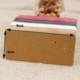100pcs 4*9cm Kraft/Black/Hot Pink/White Paper Jewelry Display Card