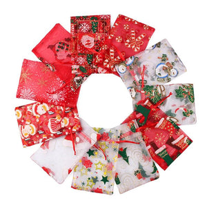 Organza Christmas Drawstring Bags Multicolor Pouches Candy Wedding Party Bags