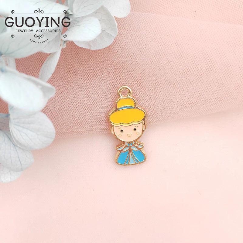 10pcs Princess Charm Pendant Earrings DIY Jewelry Accessories Keychain Charms