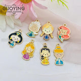 10pcs Princess Charm Pendant Earrings DIY Jewelry Accessories Keychain Charms