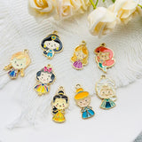 10pcs Princess Charm Pendant Earrings DIY Jewelry Accessories Keychain Charms