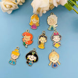 10pcs Princess Charm Pendant Earrings DIY Jewelry Accessories Keychain Charms