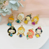 10pcs Princess Charm Pendant Earrings DIY Jewelry Accessories Keychain Charms