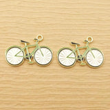 10pcs Enamel Bicycle Charm DIY Necklace Pendants