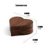Heart Shaped Walnut Wood Ring Box Proposal Engagement Ring Holder