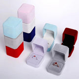 High Velvet Jewelry Earring Ring Display Case Box Red Purple Storage