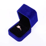 High Velvet Jewelry Earring Ring Display Case Box Red Purple Storage