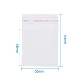 100pcs 70x50mm Clear Rectangle OPP Cellophane Bags Candy Jewelry Packaging Bag