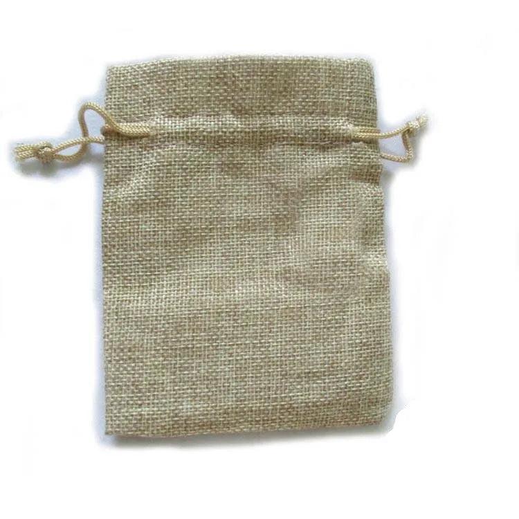 5pcs/lot 9.5x13cm Linen Drawstring Gift Bags for Jewelry Christmas Wedding