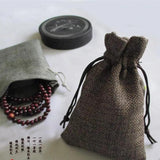 5pcs/lot 9.5x13cm Linen Drawstring Gift Bags for Jewelry Christmas Wedding