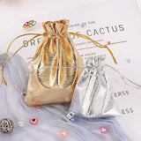 Adjustable Jewelry Packaging Velvet Bag Gold/Silver Drawstring 50pcs