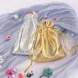 Adjustable Jewelry Packaging Velvet Bag Gold/Silver Drawstring 50pcs