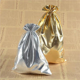 Adjustable Jewelry Packaging Velvet Bag Gold/Silver Drawstring 50pcs