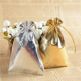 Adjustable Jewelry Packaging Velvet Bag Gold/Silver Drawstring 50pcs