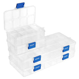 4pcs Rectangle Clear Plastic Storage Box Organizer for Jewelry Beads Earrings
