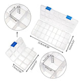4pcs Rectangle Clear Plastic Storage Box Organizer for Jewelry Beads Earrings
