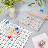 4pcs Rectangle Clear Plastic Storage Box Organizer for Jewelry Beads Earrings