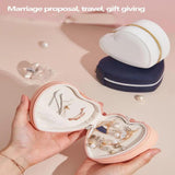 Heart Jewelry Box Women's Travel Portable Earrings Necklace Organizer