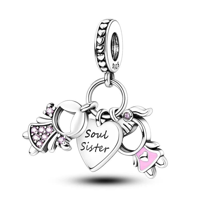 Soul Sister Love Beads Silver Dangle Charm for Bracelet Necklace