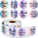 1.5 Inch Rainbow Thank You Labels Stickers Adhesive Holographic Seals