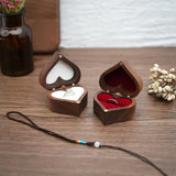 Wooden Heart Ring Box for Women's Wedding Proposal Engagement