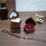 Wooden Heart Ring Box for Women's Wedding Proposal Engagement