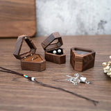 Wooden Heart Ring Box for Women's Wedding Proposal Engagement