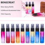 9Pcs Gradient Glass Spray Bottles 10ml for Perfume Essential Oil Storage