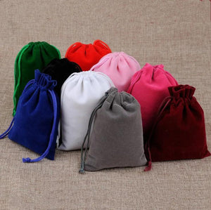 10pcs Velvet Drawstring Pouch for Jewelry Wedding Party Storage