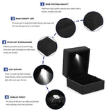 LED Light Wedding Ring Box Pendant Necklace Storage