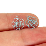 50pcs Mini Rose Charms Colorful Filigree Pendant Jewellery Making C5216