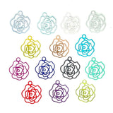 50pcs Mini Rose Charms Colorful Filigree Pendant Jewellery Making C5216