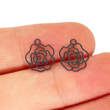 50pcs Mini Rose Charms Colorful Filigree Pendant Jewellery Making C5216