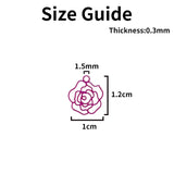 50pcs Mini Rose Charms Colorful Filigree Pendant Jewellery Making C5216