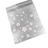 100pcs Transparent Flower Image Packaging Bags Self-adhesive Plastic Bag