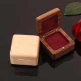 Wood Ring Organizer Case Portable Jewelry Box for Earrings