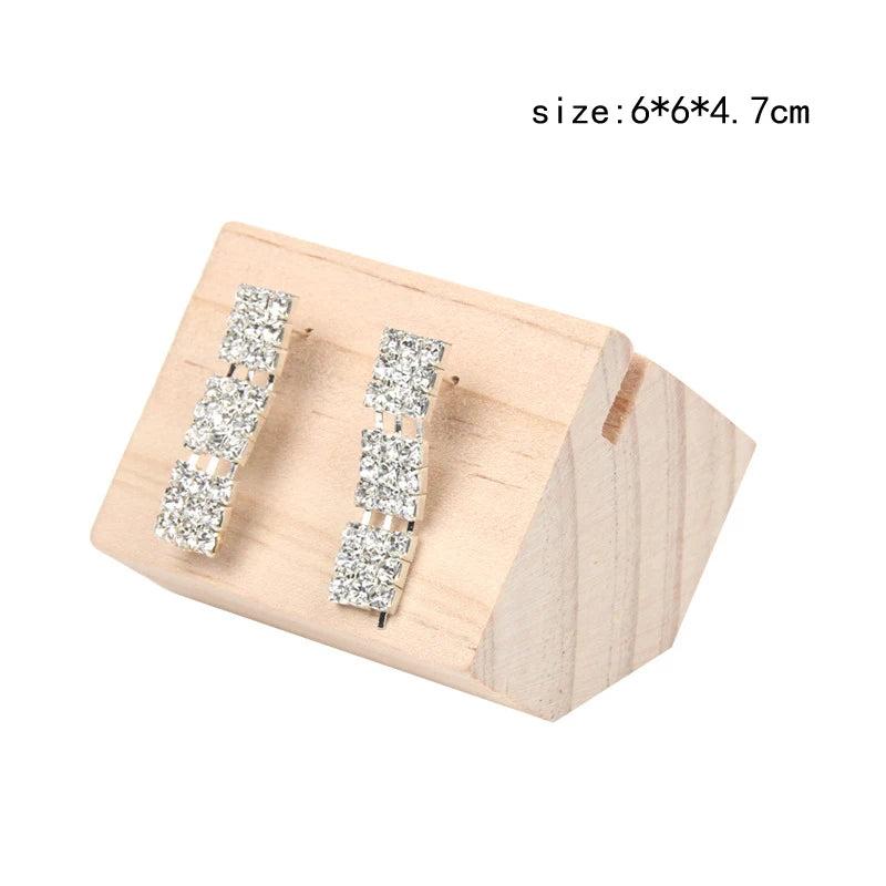 Wood Stud Earring Display Stand Holder Jewelry Storage Organizer