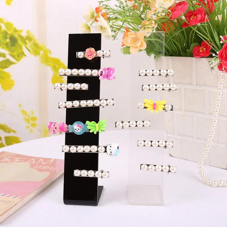Acrylic Headwear Display Stand Hair Clip Holder Hair Accessories Organizer