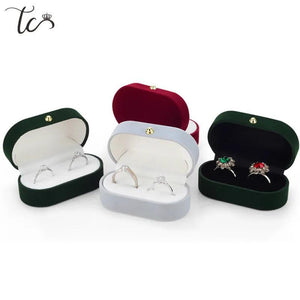 Double Rings Box Velvet Trinket Box Ring Box Jewelry Organizer Wedding